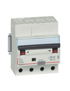 DX3 Disjoncteur Différentiel Tétrapolaire C 10A 6000A Type A 30MA 4 Modules Bornes Automatiques LEGRAND 411193 2