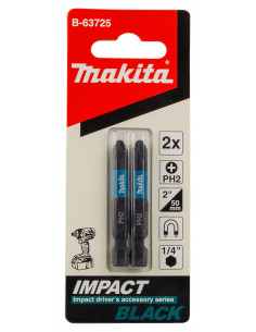 2 Embouts Impact Black 50 mm PHILLIPS (PH), Hexa 1/4'' MAKITA B-63725 2