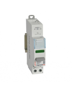 Poussoir modulaire double fonction contact 1NO avec voyant LED vert de 110V~ à 400V~ 1 module LEGRAND 412920 2