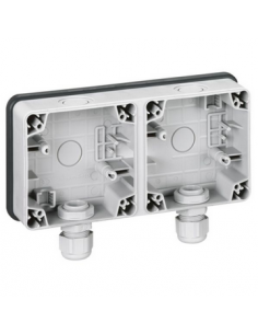Boîtier étanche 2 postes horizontaux Plexo IP66 composable gris LEGRAND 090493