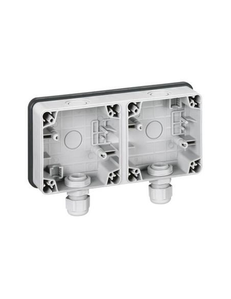 Boîtier étanche 2 postes horizontaux Plexo IP66 composable gris LEGRAND 090493
