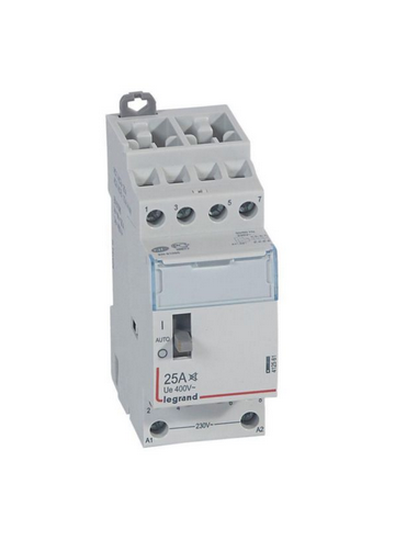 Contacteur de puissance CX³ silencieux bobine 230V 4 Pôles 400V 25A contact 4F 2 modules LEGRAND 412561