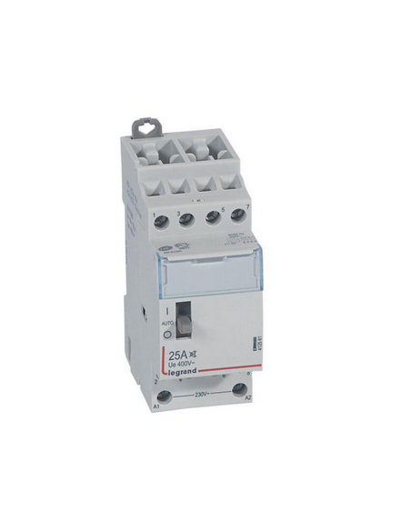 Contacteur de puissance CX³ silencieux bobine 230V 4 Pôles 400V 25A contact 4F 2 modules LEGRAND 412561
