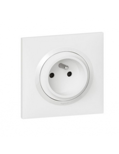 Prise de courant easyréno 2P+T 16A faible profondeur dooxie one livrée avec plaque carrée blanche et griffes LEGRAND 600728 2