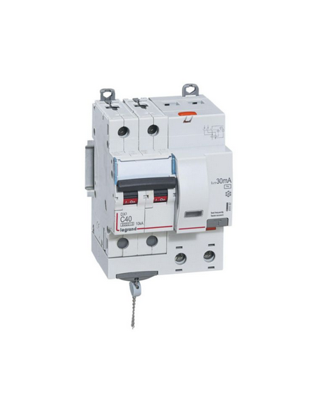 Disjoncteur différentiel monobloc DX³6000 10kA vis 2 Pôles 400V 40A type AC 30mA LEGRAND 411162