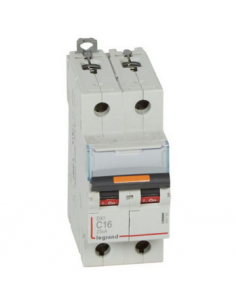Disjoncteur DX3 25kA arrivée haute et départ bas à vis 2 Pôles 400V 16A courbe C 2 modules LEGRAND 409768 2