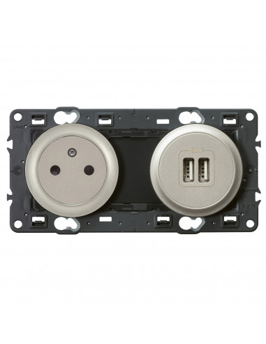 2P+T ET PRISE DOUBLE USB TIT LEGRAND 099518