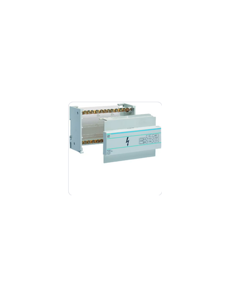 Répartiteur à barrettes étagé 90A 2 pôles 2x 10-35/10x 2.5-16 ² par pole HAGER KJ01A