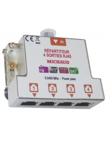 Répartiteur Grd2TV 4 sorties RJ45 MICHAUD LB024