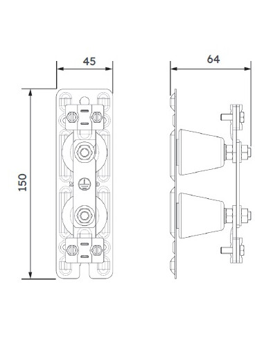 Barrette de coupure de terre haute pour colonne MICHAUD N099