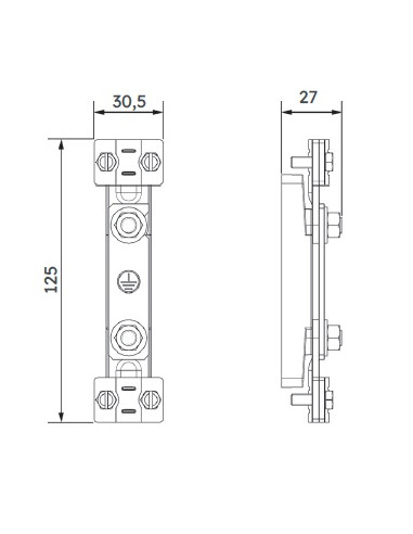 Barrette de coupure de terre basse pour colonne MICHAUD N100
