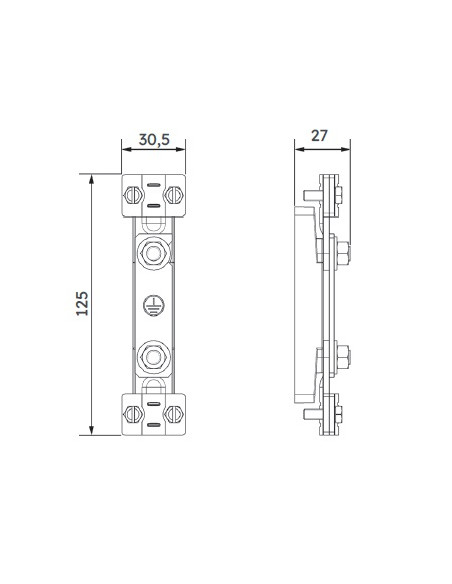 Barrette de coupure de terre basse pour colonne MICHAUD N100