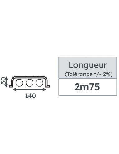 Gaine de protection des câbles GPC 140.50 grise MICHAUD N278