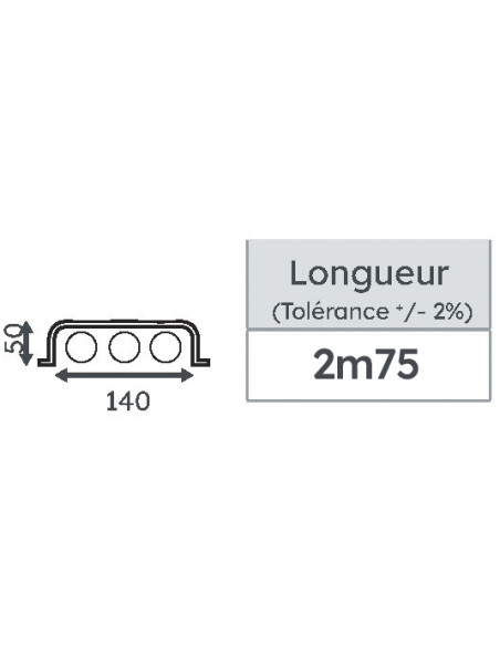 Gaine de protection des câbles GPC 140.50 grise MICHAUD N278