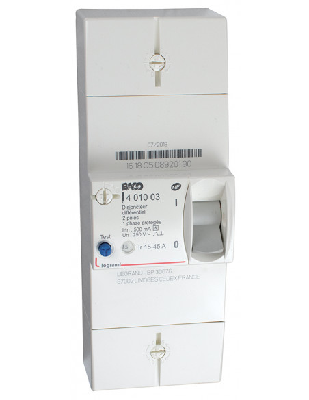 Disjoncteur de branchement BIPO 45A sélectif MICHAUD N463