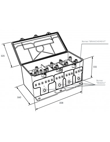 Boîtier de connexion aérien à perforation d'isolant MICHAUD P430