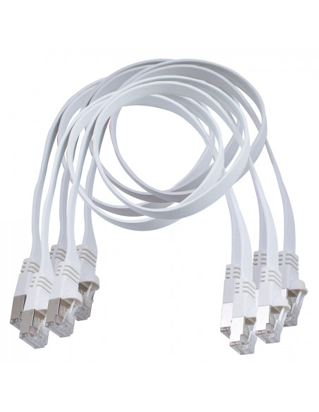 Lot de 5 cordons plats RJ45 FTP Lg 0,5 m MICHAUD Q166