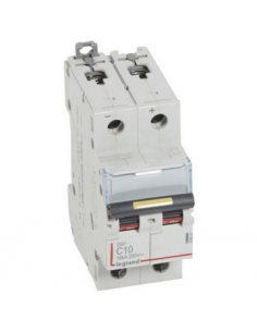 Disjoncteur DX³ 16kA courant continu arrivée vis et sortie basse vis 10A courbe C 2 modules LEGRAND 409567 2