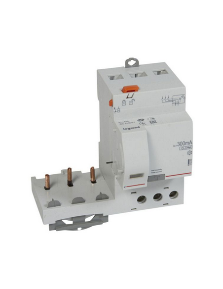 Bloc différentiel adaptable à vis DX³ pour disjoncteur 1 module par pôle 3 Pôles 400V~ 63A type F 300mA LEGRAND 410489