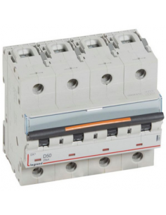 Disjoncteur DX³ 25kA arrivée haute et départ bas à vis 4 Pôles 400V~ 50A courbe D 6 modules LEGRAND 409851 2