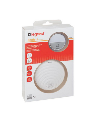 Kit carillon radio sans fils Confort plug-in 230V blanc LEGRAND 094254