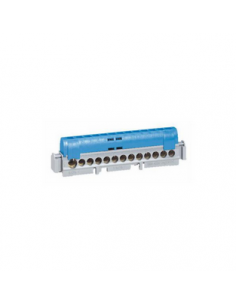 Bornier de répartition isolé IP2X neutre 1 connexion 6mm² à 25mm² bleu longueur 176mm LEGRAND 004846 2