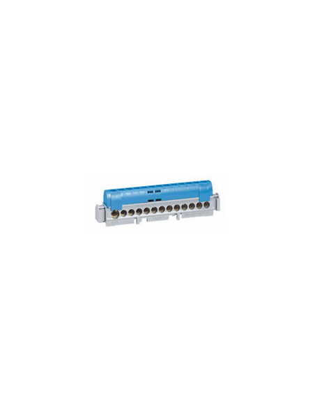 Bornier de répartition isolé IP2X neutre 1 connexion 6mm² à 25mm² bleu longueur 176mm LEGRAND 004846