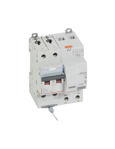 Disjoncteur Différentiel DX3 Vis 2 Pôles 400V 16A Type AC 300MA 10KA Courbe C 4 Modules LEGRAND 411172