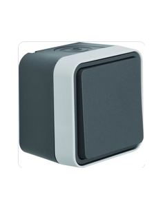 Cubyko Poussoir 1O/1F saillie gris IP55 HAGER WNC022 2