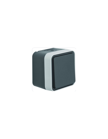 Cubyko Poussoir 1O/1F saillie gris IP55 HAGER WNC022