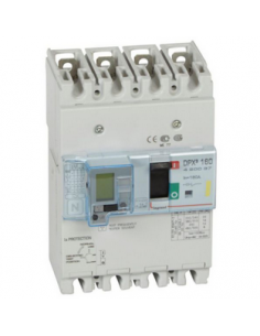 Disjoncteur magnétothermique différentiel DPX³160 pouvoir de coupure 16kA 400V 4 Pôles 160A LEGRAND 420037