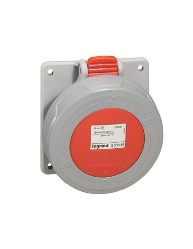 Prise à entraxes unifiés P17 IP66/67 16A de 380V~ à 415V~ 3P+T LEGRAND 555388