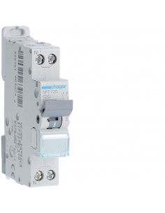 Disjoncteur 1P+N 6-10kA courbe C - 20A 1 module HAGER NFT720 2