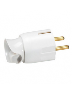 Fiche plastique 2P+T 16A à orientation du câble 360° blanc LEGRAND 050172