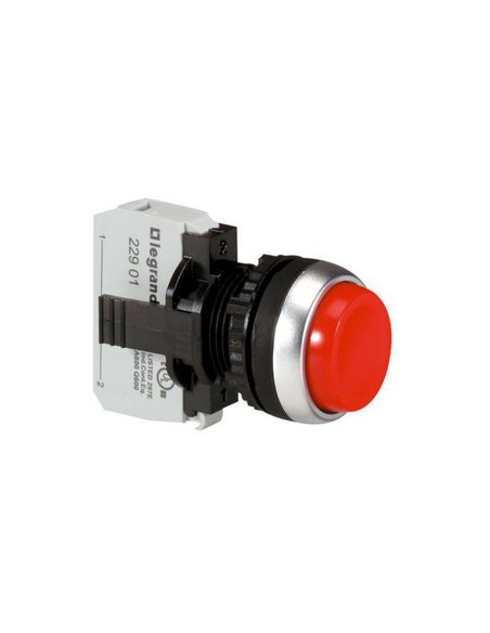 Bouton non lumineux à impulsion dépassant IP69 Osmoz complet Ø22 rouge LEGRAND 023715