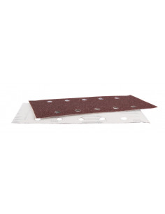 10 Feuilles rectangulaires abrasives 115x229 mm 5 + 5 trous Auto-agrippant Grain 80 MAKITA P-33196 2