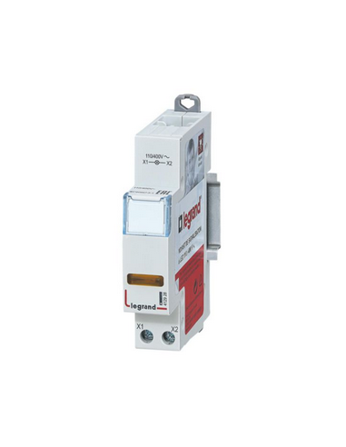 Voyant à LED CX³ simple de 110V~ à 400V~ jaune 1 module LEGRAND 412928