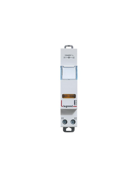 Voyant à LED CX³ simple de 110V~ à 400V~ jaune 1 module LEGRAND 412928