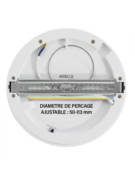Plafonnier LED Blanc Ø170 mm 12 Watts CCT Dimmable Aldébaran Downligth Encastrement Ajustable MIIDEX VISION-EL 77555