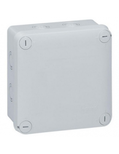 Boîte de dérivation carrée à 7 entrées pour presse-étoupe Plexo dimensions 105x105x55mm grise LEGRAND 092024