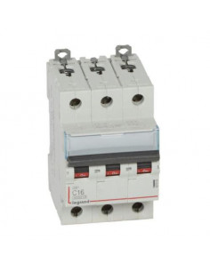 Disjoncteur DX³6000 arrivée haute départ bas à vis 3 Pôles 400V~ 16A courbe C peigne HX³ traditionnel LEGRAND 407829 2