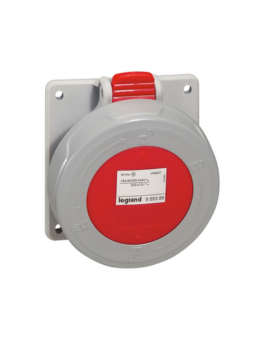 Prise à entraxes unifiés P17 IP66/67 16A de 380V à 415V 3P+N+T LEGRAND 555389