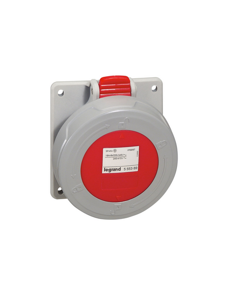 Prise à entraxes unifiés P17 IP66/67 16A de 380V à 415V 3P+N+T LEGRAND 555389