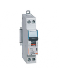 Disjoncteur Phase+Neutre DNX³4500 6kA arrivée et sortie borne à vis 1P+N 230V~ 32A courbe D 1 module LEGRAND 406805 2