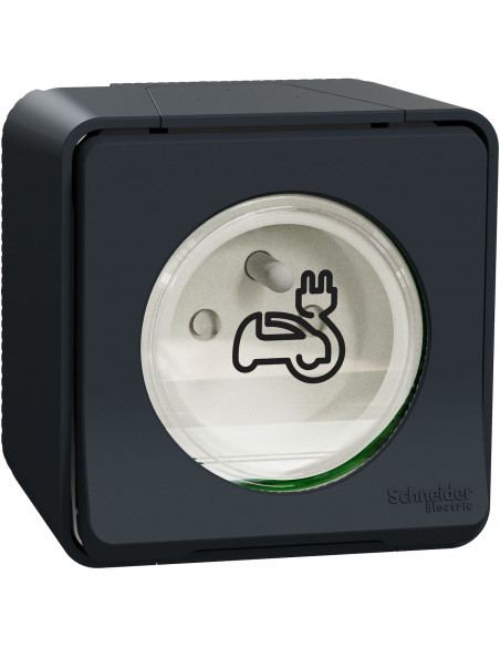Mureva Styl Prise courant 2P+T renforcee saillie IP55 IK08 pour Véhicule Electrique grise SCHNEIDER MUR36010