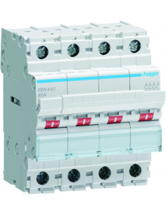 Interrupteur modulaire 4 pôles 40A HAGER SBN440 2