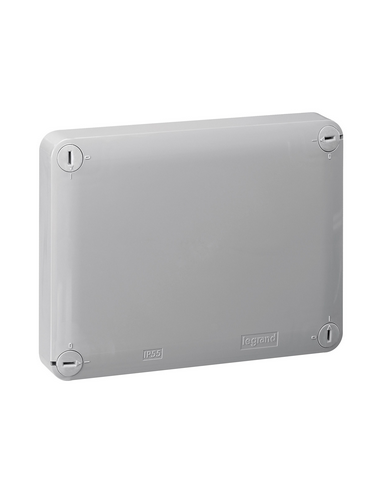 Boîte de dérivation rectangulaire pour presse-étoupe Plexo dimensions 155x110x74mm RAL7037 et RAL3000 LEGRAND 092041