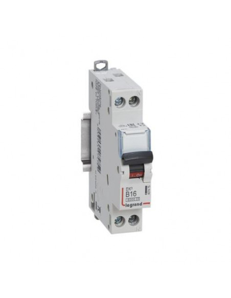 Disjoncteur DX³6000 arrivée haute et départ bas à vis U+N 230V~ 16A courbe B 1 module LEGRAND 407455