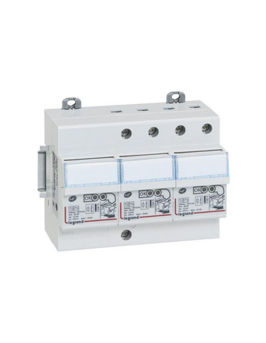 Parafoudre pour protection tableau de distribution avec protection intégrée type2 Imax 12kA/pôle 3P+N 2 modules LEGRAND 003973