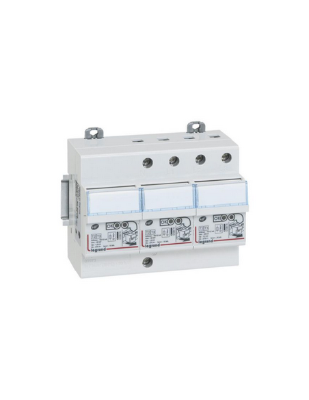 Parafoudre pour protection tableau de distribution avec protection intégrée type2 Imax 12kA/pôle 3P+N 2 modules LEGRAND 003973